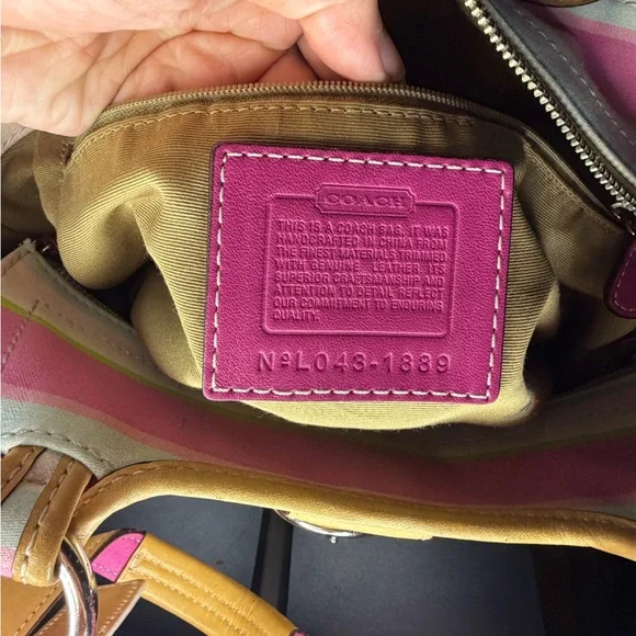 Coach Striped Pink SoHo Hampton Bag - Picture 6 of 6